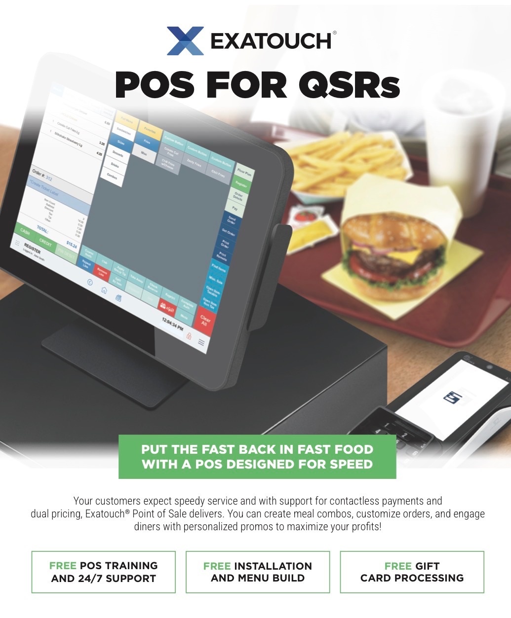 Exatouch POS for QSRs & Fast Food